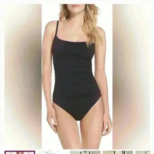 NWT La Blanca Island Goddess One-Piece Swimsuit white and red size 4